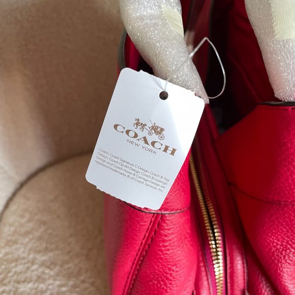 Coach Lexy Shoulder Bag Bright Pink PEBBLE LEATHER NWT - Picture 14 of 14